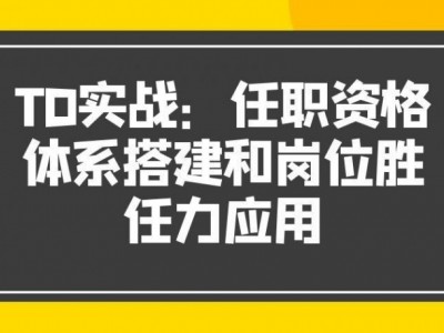 TD實(shí)戰(zhàn)：任職資格體系搭建和崗位勝任力應(yīng)用