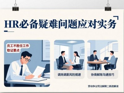勞動爭議司法解釋二新政與如何有效證明員工低效不勝任工作和調(diào)崗調(diào)薪單方解除風險及協(xié)商解除面談溝通技巧--HR必備疑難問題應(yīng)對及解決方案操作實務(wù)